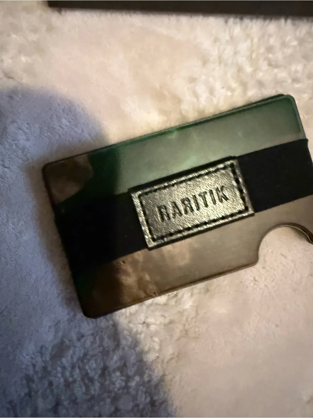Raritik Metal Card Holder in Reflective Silver